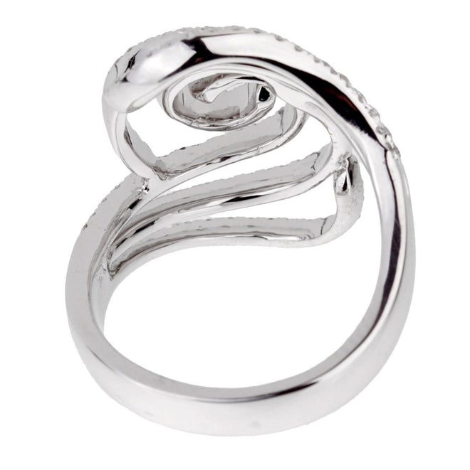 Ladies White Gold Diamond Swirl Cocktail Ring 0001975
