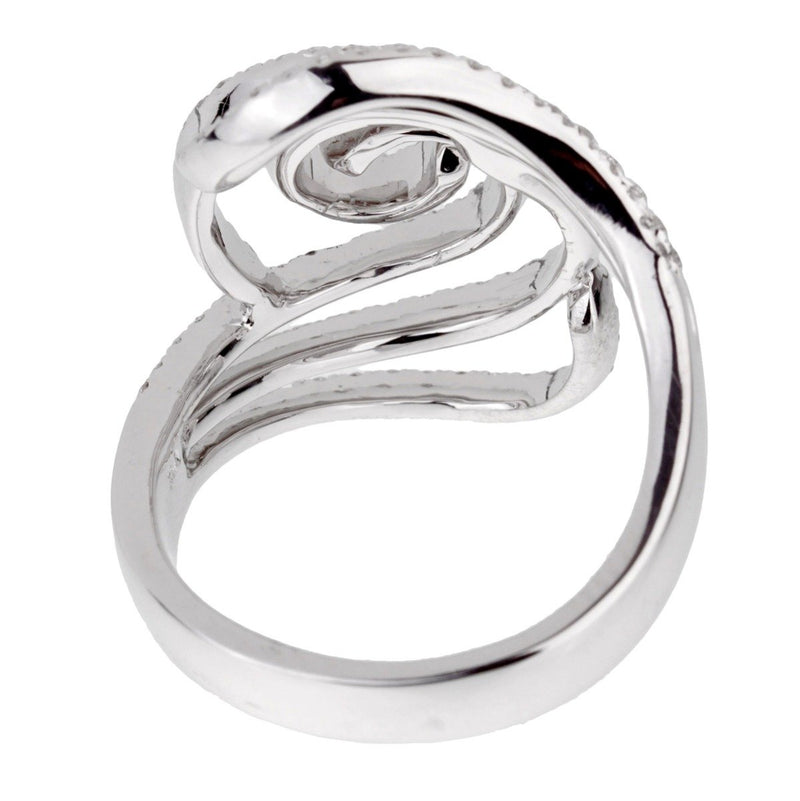 Ladies White Gold Diamond Swirl Cocktail Ring 0001975