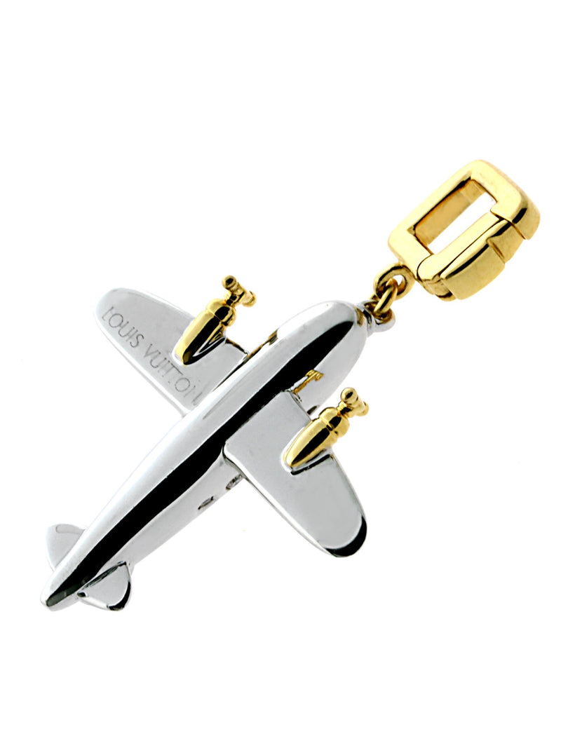Louis Vuitton Airplane Diamond Charm Gold Pendant