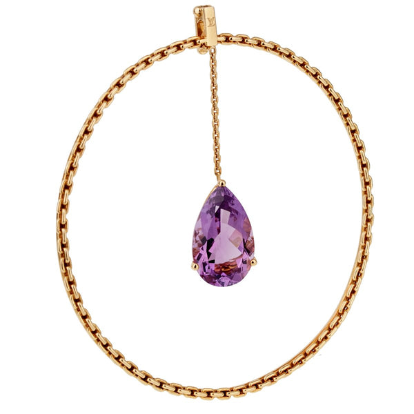 Louis Vuitton Amethyst Chain Pendant Necklace 0001066