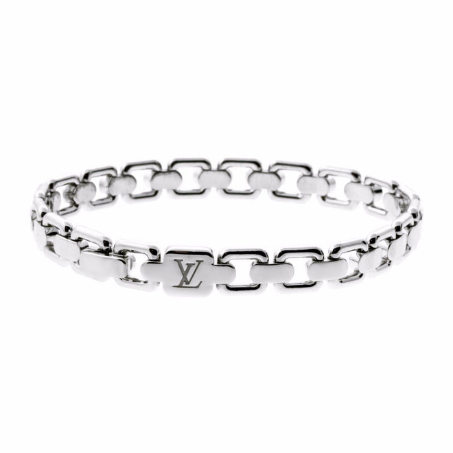 Louis Vuitton Charm White Gold Bracelet Q95145