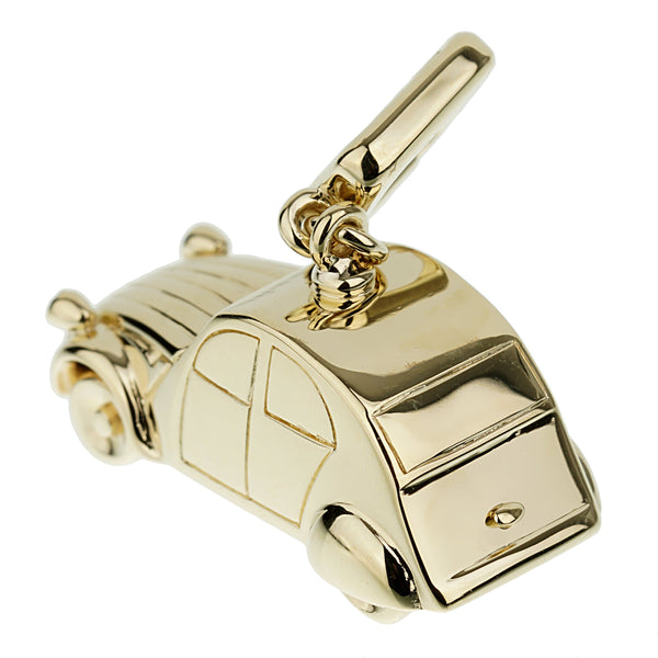 Louis Vuitton Citroen Car Yellow Gold Charm Pendant Necklace 0003343