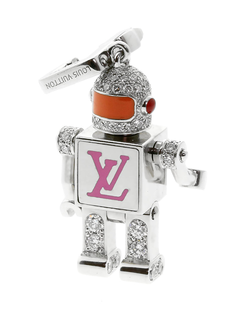 Louis Vuitton Diamond Spaceman Charm Pendant W Chain 0000199