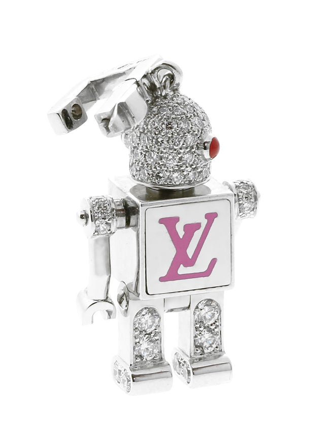 Louis Vuitton Diamond Spaceman Charm Pendant W Chain 0000199
