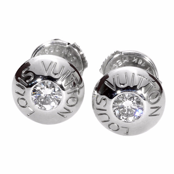 Louis Vuitton Diamond Stud White Gold Earrings 0000184