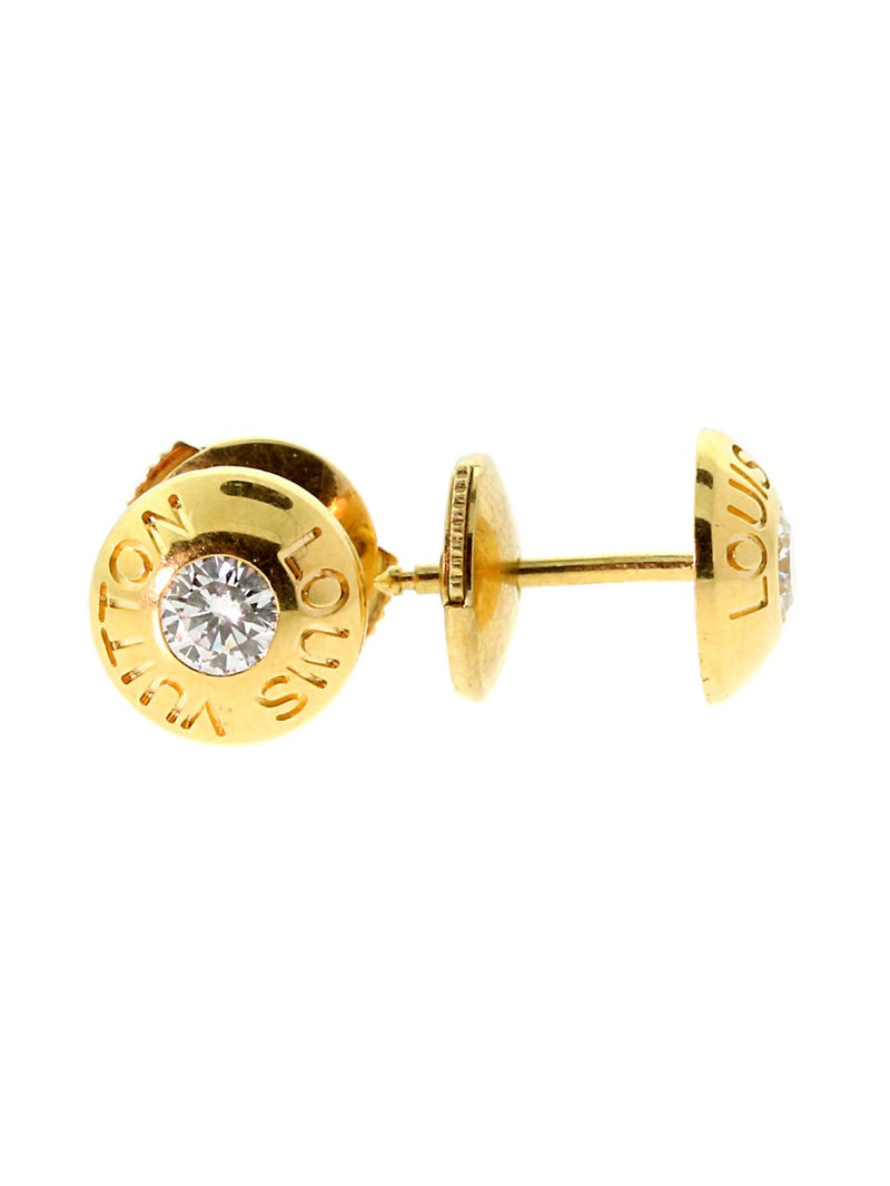 LV earring gold plated black & gold  Gold earrings studs, Stud earrings,  Earrings