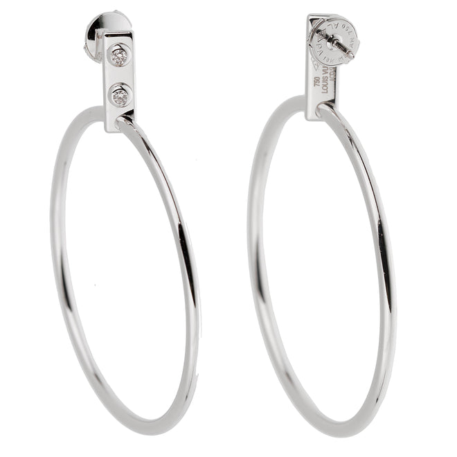 Louis Vuitton Diamond White Gold Hoop Earrings