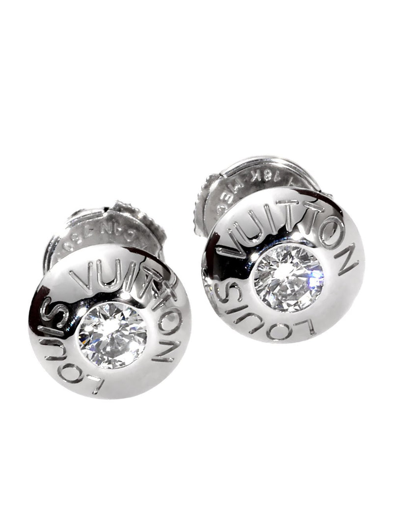 Louis Vuitton Diamond Stud Earrings - 18K White Gold Stud