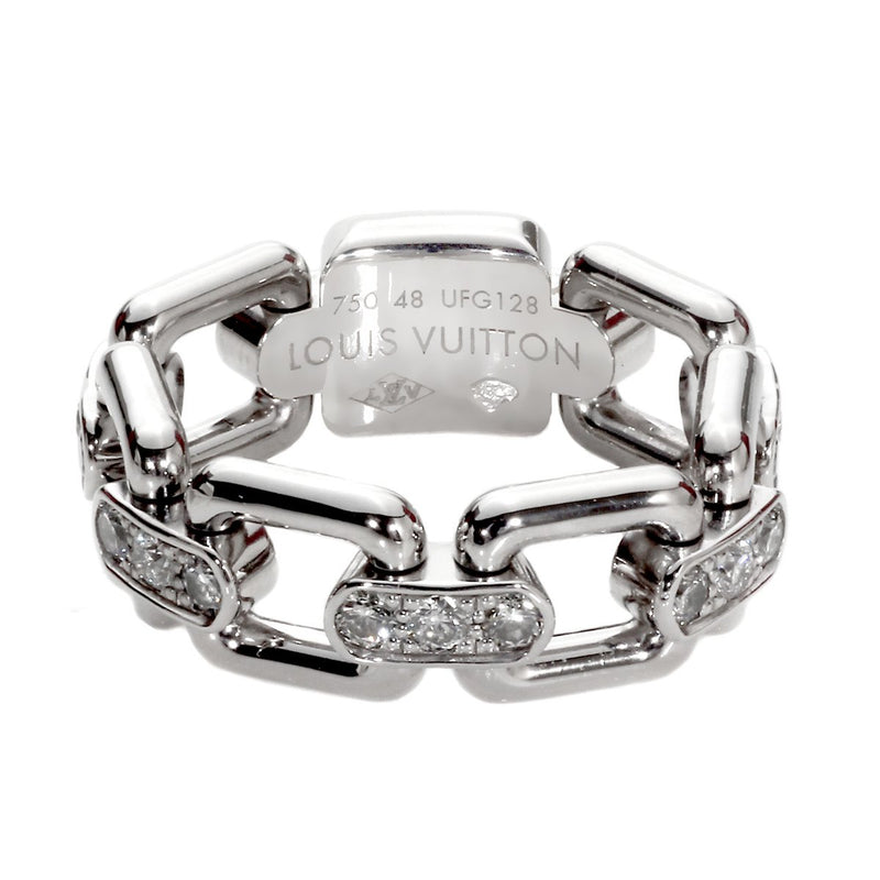 Louis Vuitton LV Signature Chain Ring Silver in Silver Metal with