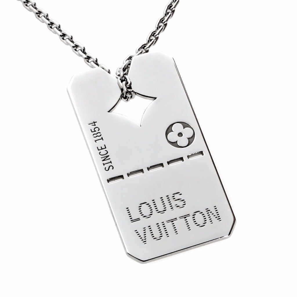 White gold store dog necklace
