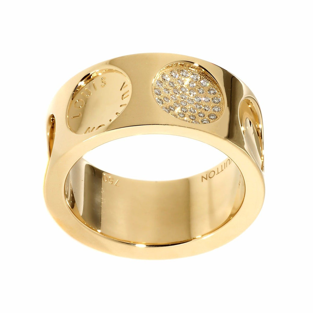 Louis Vuitton Empreinte Full Diamond White Gold Ring – Opulent Jewelers