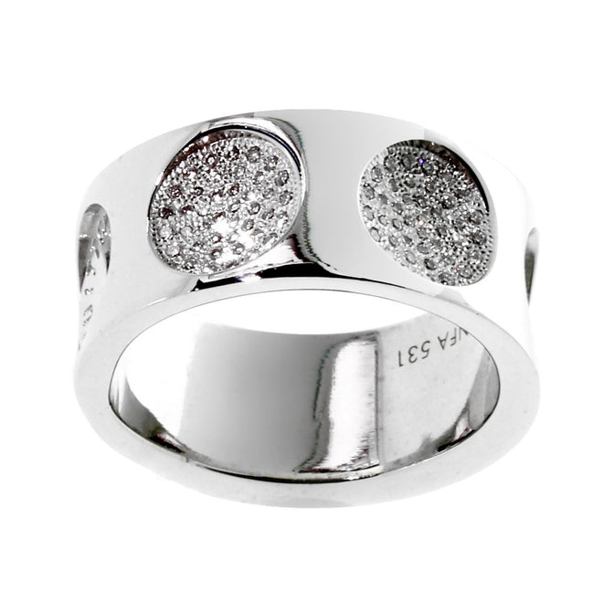 Louis Vuitton White Gold Empreinte Band Ring Available For