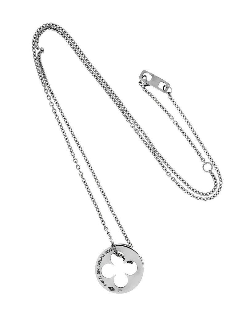 Louis Vuitton Empreinte White Gold Necklace Q93125 – Opulent Jewelers