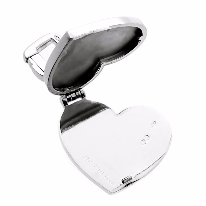 Louis Vuitton Heart Locket Charm White Gold Pendant 0000196