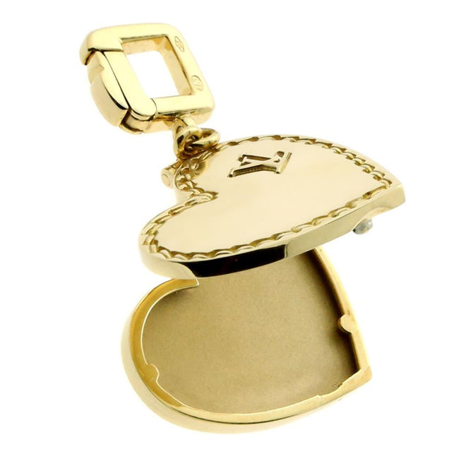 Louis Vuitton Heart Locket Yellow Gold Charm Pendant