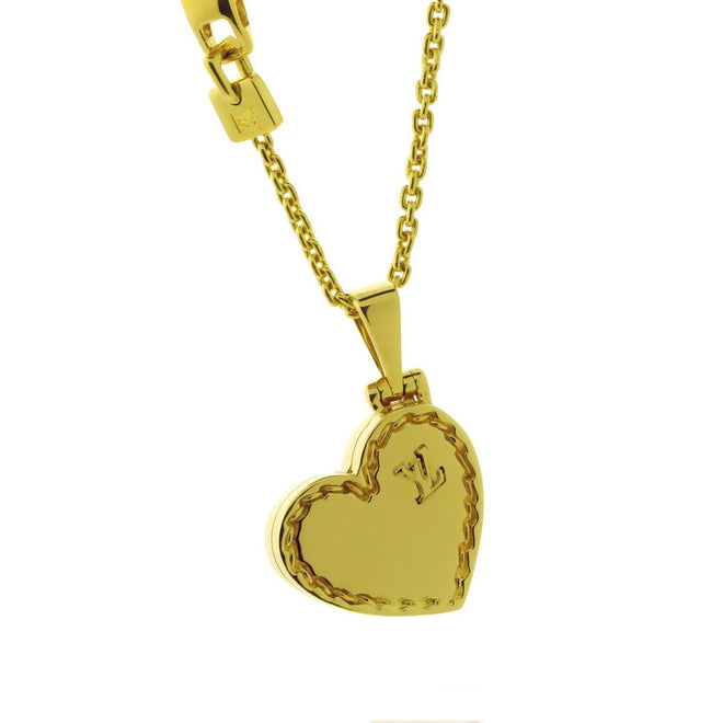 Louis Vuitton Heart Locket Gold Necklace 43858435locket