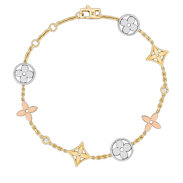 Louis Vuitton Idylle Blossom Monogram Gold Diamond Bracelet 15k10tfl
