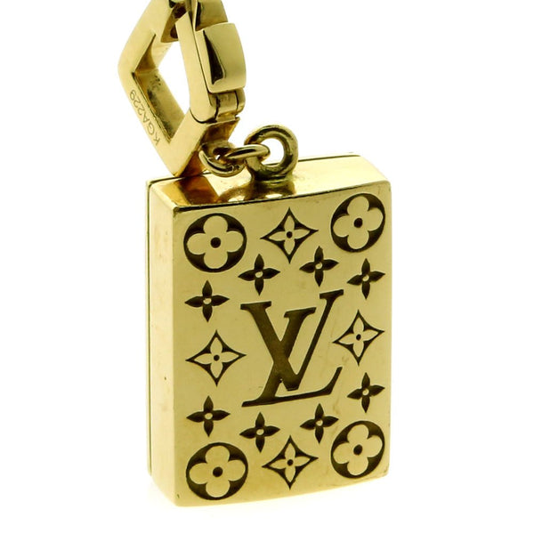 Louis Vuitton Mahjong Wealth Tile White Gold Charm Pendant