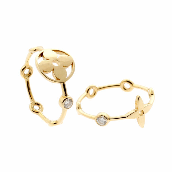 Louis Vuitton Monogram Gold Diamond Rings 0000573