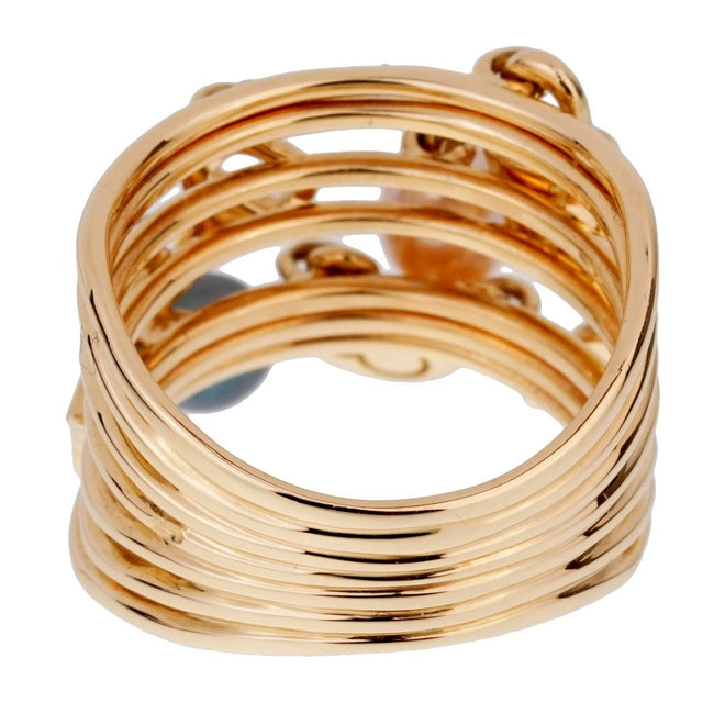 Louis Vuitton Monogram Pearl Cocktail Yellow Gold Ring 0001993