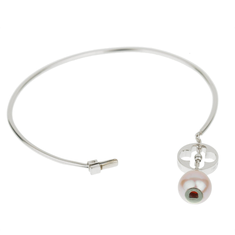Louis Vuitton Monogram Pearl White Gold Bangle Bracelet – Opulent Jewelers