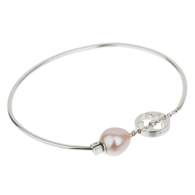 Louis Vuitton Monogram Pearl White Gold Bangle Bracelet Opulent Jewelers