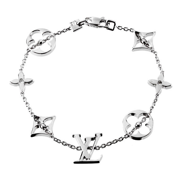 Louis Vuitton Monogram White Gold Bracelet q95017