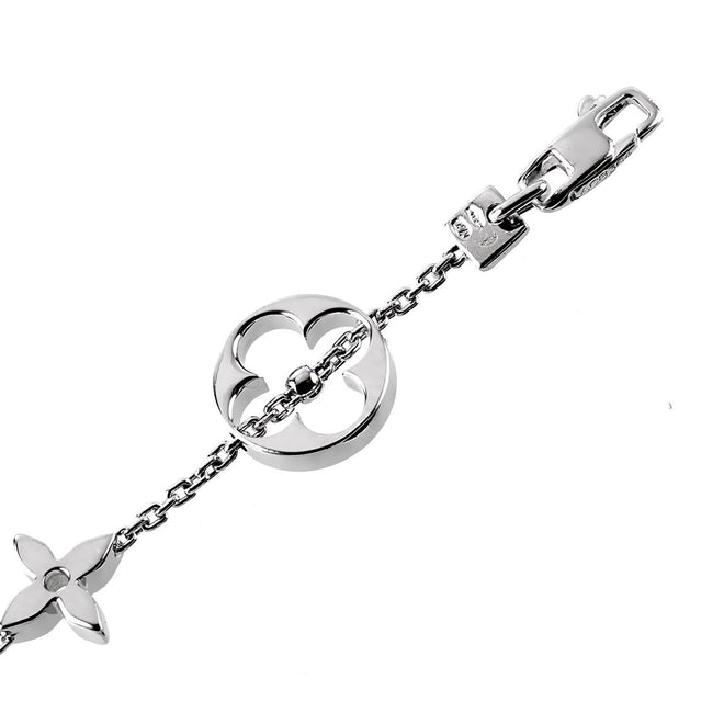 Louis Vuitton 18KT White Gold LV Monogram Bracelet – Van Rijk