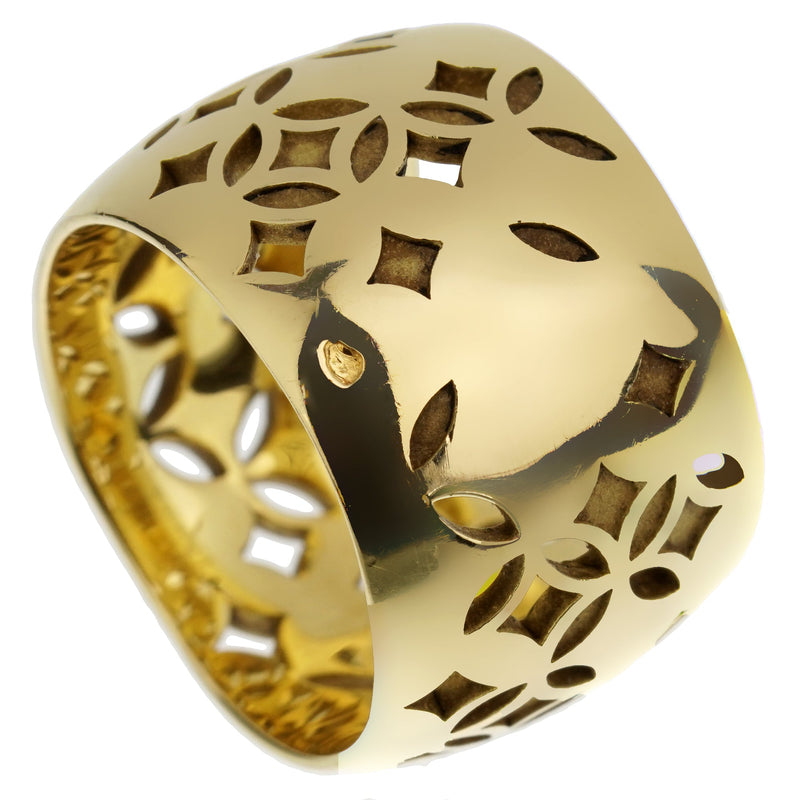 Louis Vuitton Monogram Yellow Gold Cocktail Band Ring 0003258