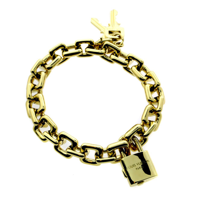 Louis Vuitton Padlock & Keys Gold Charm Bracelet – Opulent Jewelers