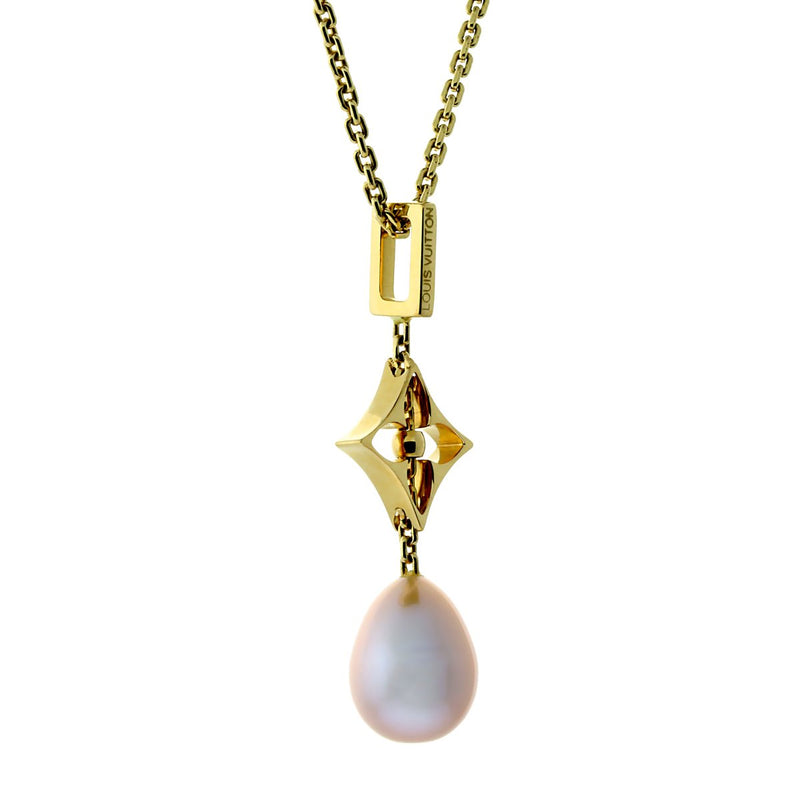 Louis Vuitton Pearl Gold Necklace 0000190