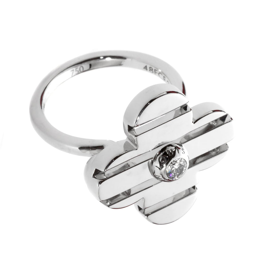 Louis Vuitton Petite Fleur Ring 18K White Gold with Diamond White gold  21440320