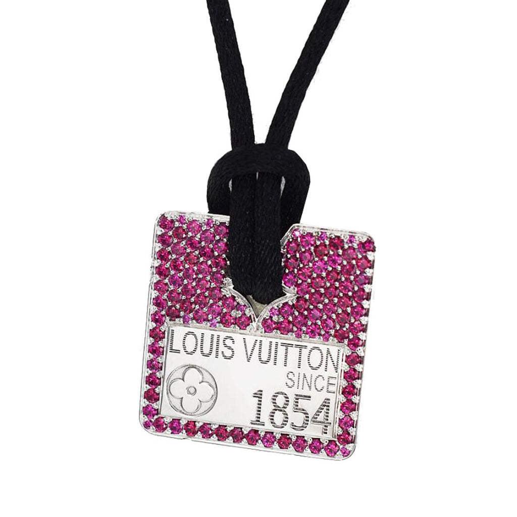 Louis Vuitton, Jewelry, Louis Vuitton Flower Pendant Necklace 8k White  Gold With Diamonds And Pink Sapp
