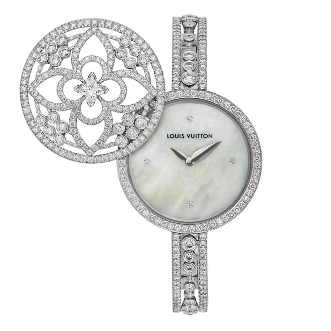 Louis Vuitton Secret 18k White Gold Diamond Womens Watch – Opulent