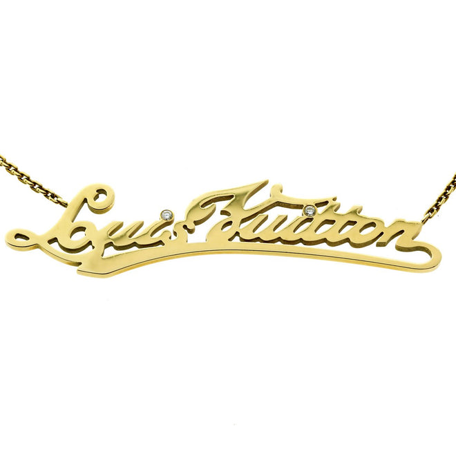 Louis Vuitton Signature Diamond Yellow Gold Necklace – Opulent
