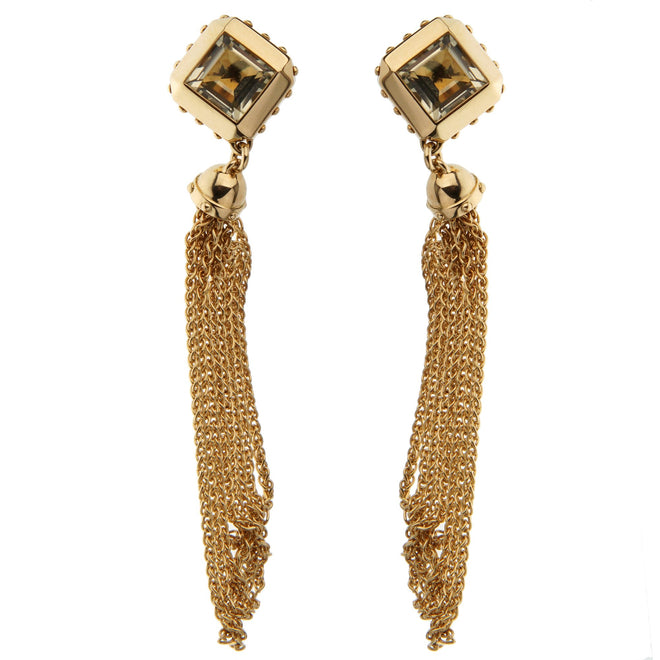 Louis Vuitton Yellow Gold Tassel Drop Earrings
