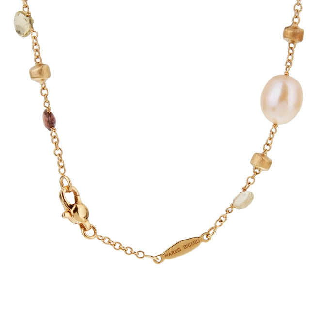 Marco Bicego Paradise Pearl Gemstone Gold Necklace 0001767