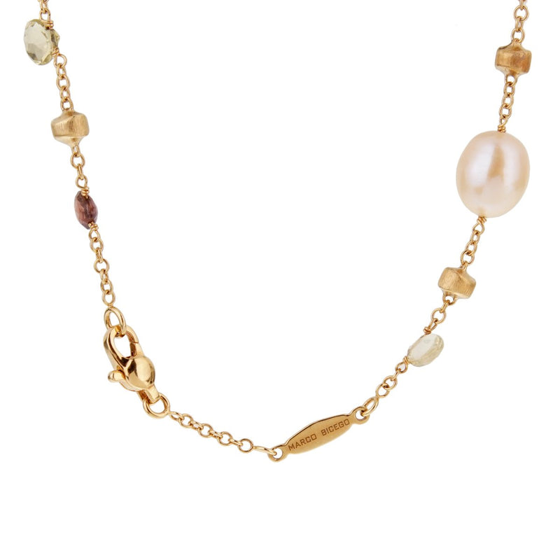 Marco Bicego Paradise Pearl Gemstone Gold Necklace 0001767