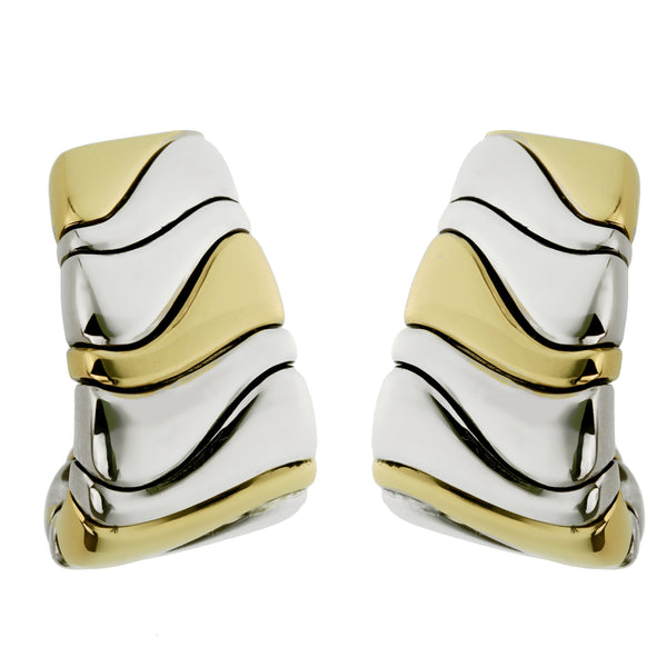 Marina B Vintage Kar Yellow Gold Stainless Steel Clip On Earrings 0003183