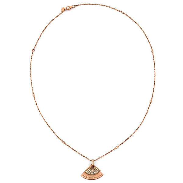 Mauboussin Rose Gold Diamond Fan Pendant Necklace 0003070