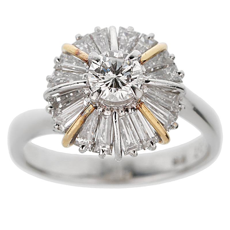 Mikimoto Ballerina Platinum Diamond Cocktail Ring Size 5 3/4 1bl41