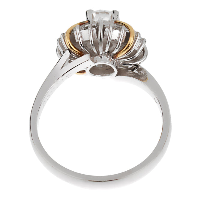 Mikimoto Ballerina Platinum Diamond Cocktail Ring Size 5 3/4 1bl41