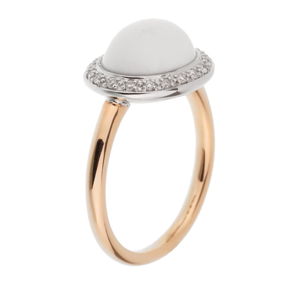 Mimi Milano Agate Diamond Rose Gold Ring 0002501