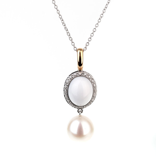 Mimi Milano Agate Pearl Diamond Necklace 0001008