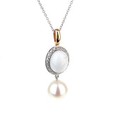 Mimi Milano Agate Pearl Diamond Necklace 0001008