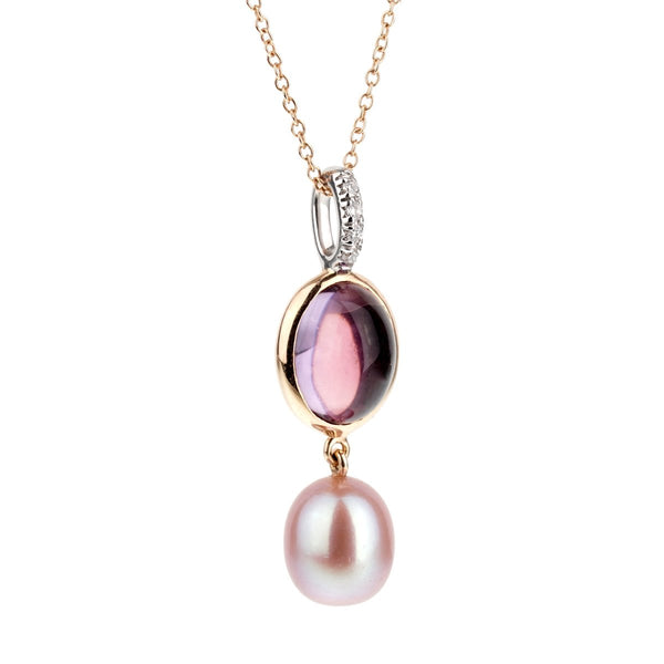 Mimi Milano Amethyst Pearl Diamond Necklace 0001015