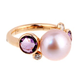 Mimi Milano Amethyst Pearl Diamond Rose Gold RIng 0001001