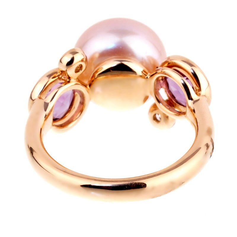 Mimi Milano Amethyst Pearl Diamond Rose Gold RIng 0001001