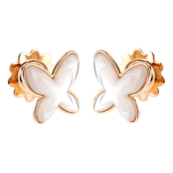 Mimi Milano Butterfly Mother of Pearl Gold Earrings 0001027