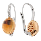 Mimi Milano Citrine Diamond White Gold Drop Earrings 0002497